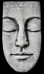 a white face with eyes and nose