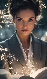 a beautiful young lady holding an open book in her hands
