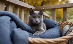 a cat that is sitting in a wicker basket