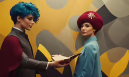 an image of a couple dressed in costumes