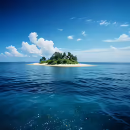 a small island off the side of a body of water
