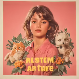 a poster has two little kittens on it