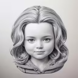 a drawing of a girl with blonde hair