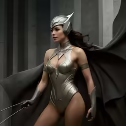 a very sexy woman dressed in metallic