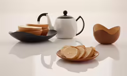 some sliced bread is on a wooden plate