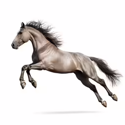 a 3d horse that is running in the air