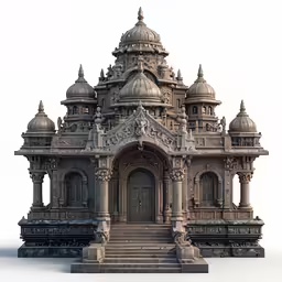 an architectural 3d model of a castle on display