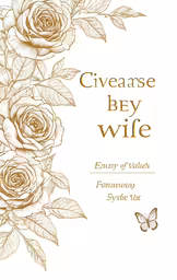 an image of a card with a drawing of roses