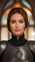 an image of the woman with armor on her chest