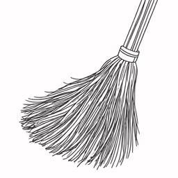 a black and white photo of a broom