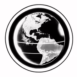 black and white image of the earth showing america