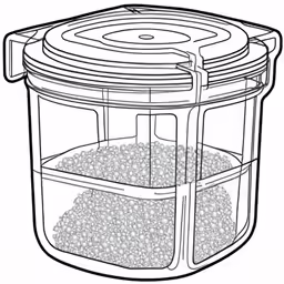 a drawing of a jar with beans inside