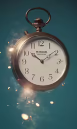 a close up of an alarm clock with some sparkler around it