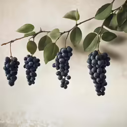 the grapes hang on the vine and are ready for picking
