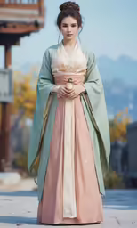 a young woman dressed in chinese traditional dress