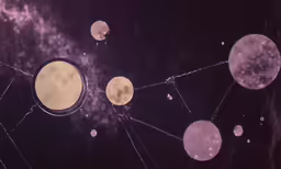 a series of cellphones connected to each other
