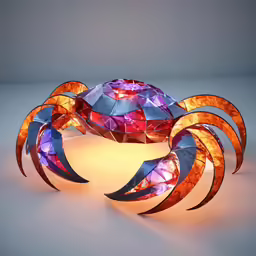 an elaborate spider lamp is brightly lit up
