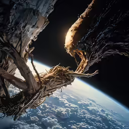 an alien like structure is in the middle of the earth
