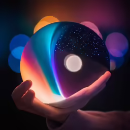 a person holding an object that looks like a spaceship