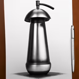 a drawing of a salt shaker on a clipboard