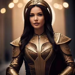 the character wonder shows off her bronze armor