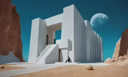 the man is sitting outside of an art deco