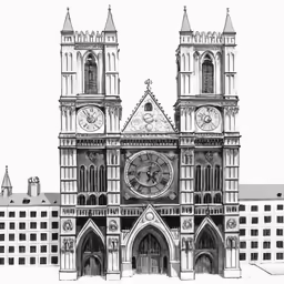 an image of a large cathedral that appears to be sketched