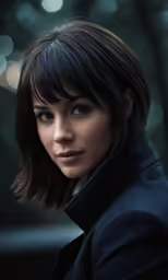 woman in business attire looks at the camera