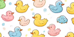 this is a colorful group of ducky baby ducks on a white background