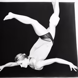 a woman is performing gymnastics on the balance bars