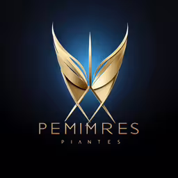 the logo for pemmres, a luxury spa and spa,a dark background and a golden logo for an upscale private estate