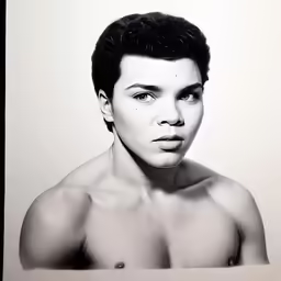 an old photo of shirtless man with no shirt