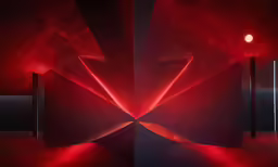 an unusual red light is coming from a tunnel