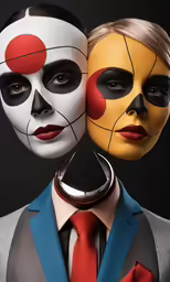 a couple of people that are wearing makeup