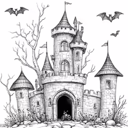 the castle with bats and bat