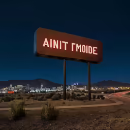 a giant sign in the middle of nowhere