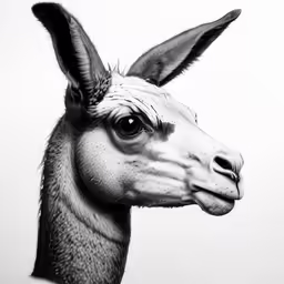 a drawing of an animal head looking forward
