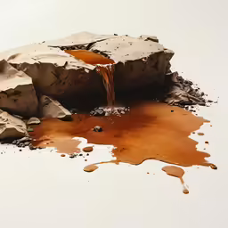 a sink is spilling water into a puddle
