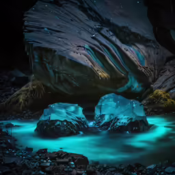 this is an image of some ice formations in the water