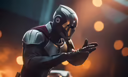 this is a picture of a man wearing a helmet