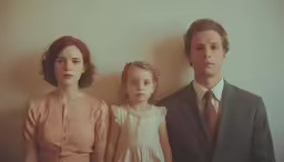 a family in the photo are standing next to each other