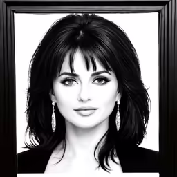 a black and white picture of a woman in an old fashioned frame
