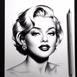 a drawing of a woman with eyes closed