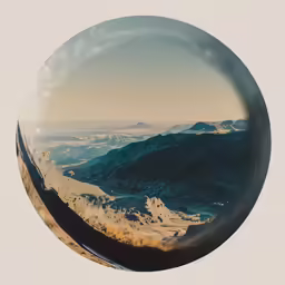 an empty picture with mountains in the distance