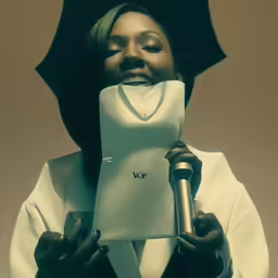 a woman with an umbrella over her head