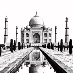 the taj mahal taj in india with trees around