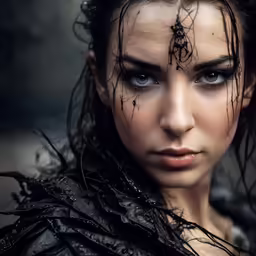the woman is in the dark with her eyes open
