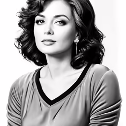 black and white photograph of an elegant woman