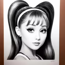 the famous girl with long hair and long bangs wearing a hair band