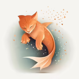 a small cartoon fish with orange colors